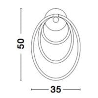 Lampă perete interior LED aurie, dimabilă 29.5W 3000k Nova Luce Cerelia
