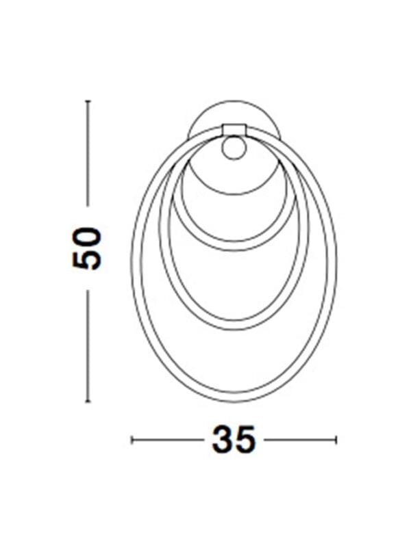 Lampă perete interior LED aurie, dimabilă 29.5W 3000k Nova Luce Cerelia