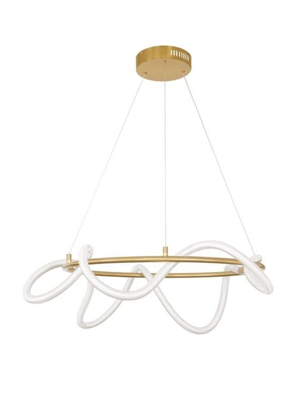 Lustră LED aurie, dimabilă 34W 3000k Nova Luce Cerelia