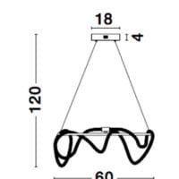 Lustră LED aurie, dimabilă 34W 3000k Nova Luce Cerelia