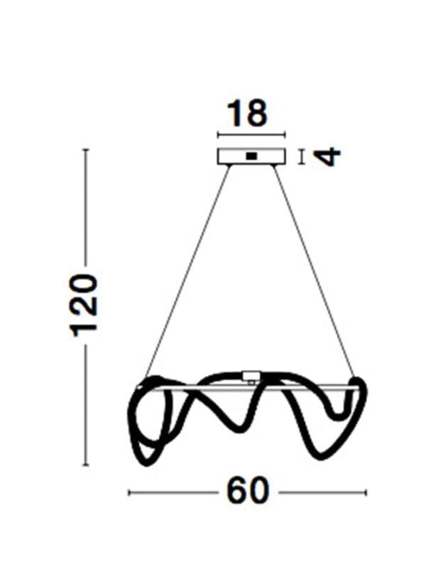 Lustră LED aurie, dimabilă 34W 3000k Nova Luce Cerelia