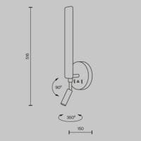 Aplica LED cu lumina ambientala si spot directionabil Maytoni Combo 10W negru
