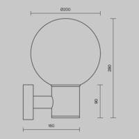 Aplică perete exterior cu glob Maytoni Bold gri E27 cu grad de protecție 54