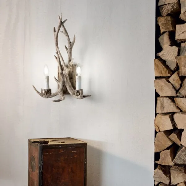 Aplică rustică cu model coarne de cerb Ideal Lux Chalet E14 40W