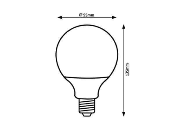 Bec LED 15W E27 G95 2700K (alb cald) 1521Lm RABALUX