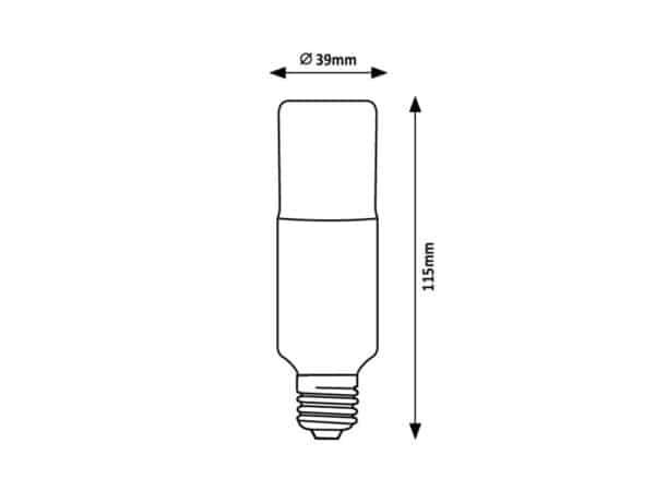 Bec LED 9W E27 T39 3000K (alb cald) 806Lm RABALUX