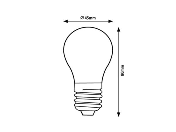 Bec LED cu filament 2W E27 G45 3000K (alb cald) Clasa A, 470Lm RABALUX