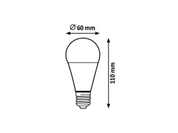 Bec LED cu lumină rece 6500K E27 A60 9W 1050Lm RABALUX