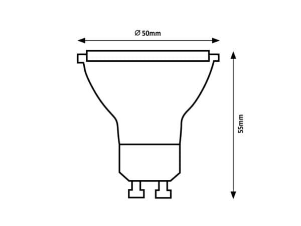 Bec SMD-LED 5W GU10 3000K Lumină Intensă 905LM, Clasa A de energie RABALUX