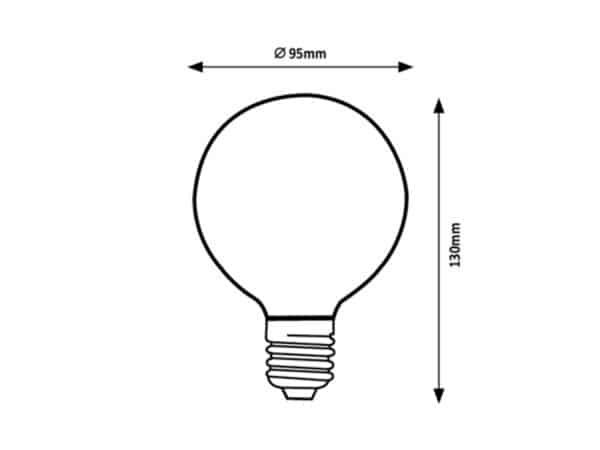Bec Smart RGB Dimabil cu WIFI și filament LED E27 G95 4W 2700K (alb cald), 300Lm RABALUX