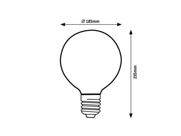 Bec cu efect de flacără, filament LED 4W E27 G188 1800K (galben-auriu profund) 320Lm RABALUX
