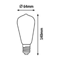 Bec vintage LED E27 ST65 cu filament 4W 2200K (galben auriu), 300Lm RABALUX