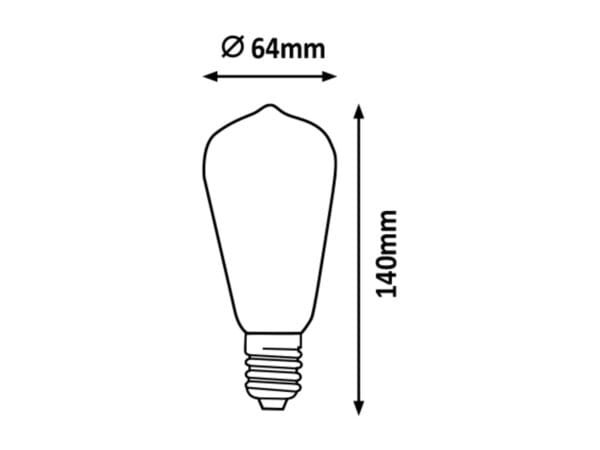 Bec vintage LED E27 ST65 cu filament 4W 2200K (galben auriu), 300Lm RABALUX