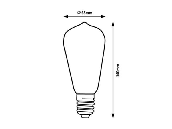 Bec vintage fumuriu LED E27 ST65 cu filament 5W 1800K (portocaliu închis), 200Lm RABALUX