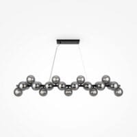 Lustră suspendată neagră cu globuri fumurii Maytoni Dallas G9x25 28W