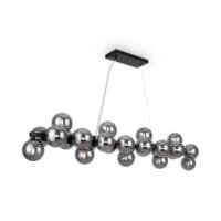 Lustră suspendată neagră cu globuri fumurii Maytoni Dallas G9x25 28W
