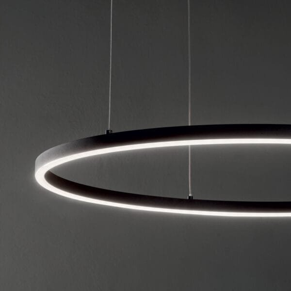 Lustră Led Cerc Negru Ideal Lux Oracle Slim D50 3000K 29W