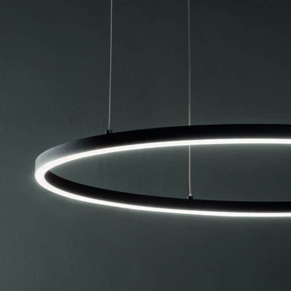 Lustră Led Cerc Negru Ideal Lux Oracle Slim D50 4000K 29W