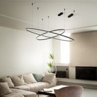 Lustră Led rotundă neagră Ideal Lux Oracle Slim D150 2700K 83W