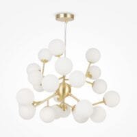 Lustră aurie cu globuri albe Maytoni Dallas G9x24 28W