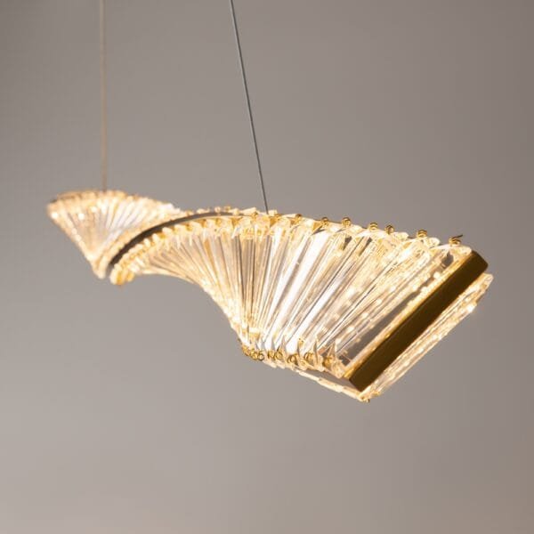 Pendul auriu din cristal Maytoni Krone 27W 3000K