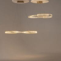 Pendul auriu din cristal Maytoni Krone 27W 3000K