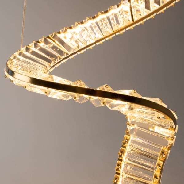 Pendul auriu din cristal Maytoni Krone 48W 3000K