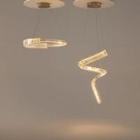 Pendul auriu din cristal Maytoni Krone 48W 3000K