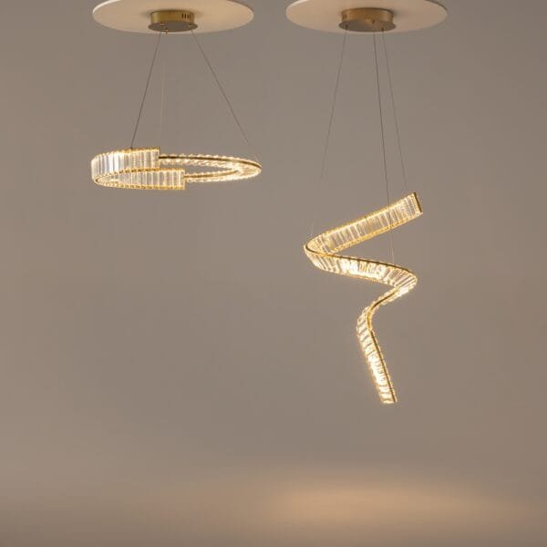 Pendul auriu din cristal Maytoni Krone 48W 3000K