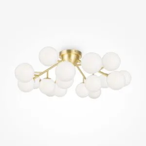 Plafonieră aurie cu globuri albe Maytoni Dallas G9x20 28W