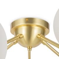Plafonieră aurie cu globuri albe Maytoni Dallas G9x20 28W