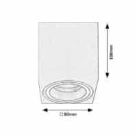 Spot aplicat alb dreptunghiular Rabalux Kobald GU10 1X MAX 25W