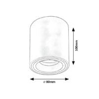 Spot aplicat gri cilindric Rabalux Kobald GU10 1X MAX 25W