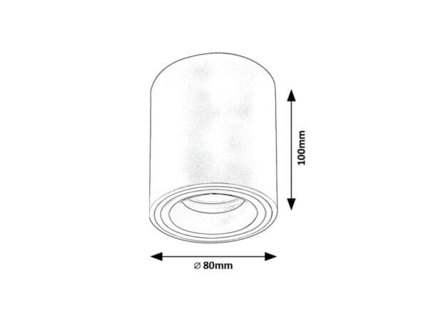 Spot aplicat gri cilindric Rabalux Kobald GU10 1X MAX 25W