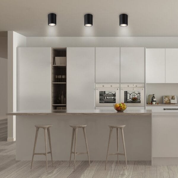 Spot aplicat negru mat cilindric dublu Rabalux Kobald E27 IP20