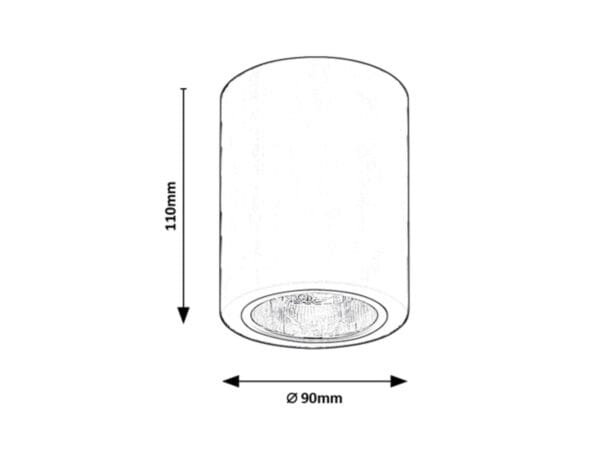 Spot aplicat negru mat cilindric dublu Rabalux Kobald E27 IP20