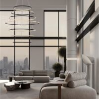 Lustră LED mare Nova Luce Maelo temperatură culoare reglabilă 2700-3000-4000K Dip Switch Dimabilă 260W D150