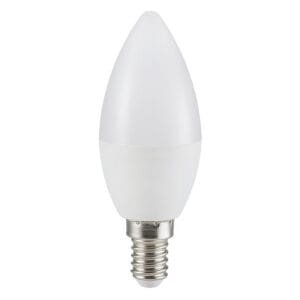 Bec Inteligent RGB, cu WIFI și Bluetooth controlabil prin aplicație mobilă, temperatură reglabilă 3000K-6500K LED E14 C37 5W 450Lm RABALUX