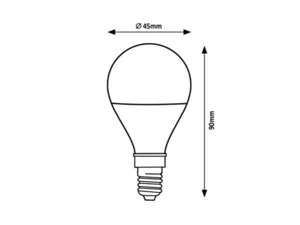 Bec Inteligent RGB, cu WIFI și Bluetooth controlabil prin aplicație mobilă, temperatură reglabilă 3000K-6500K LED E14 G45 5W 450Lm RABALUX