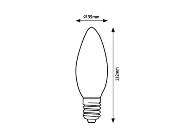 Bec Led E14 cu filament 2W 3000K (alb cald) C35 470Lm High Lumen RABALUX