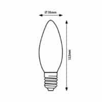 Bec Led E14 cu filament 2W 4000K (alb natural) C35 470Lm High Lumen RABALUX