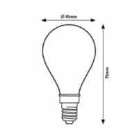 Bec Led E14 cu filament 6W 3000K (alb cald) G45 850Lm RABALUX