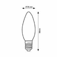 Bec Led E14 cu sticlă opal 4W 2700K (alb cald) C35 470Lm RABALUX