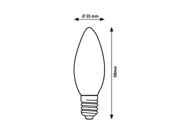 Bec Led E14 cu sticlă opal 4W 2700K (alb cald) C35 470Lm RABALUX