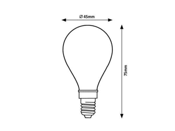 Bec LED E14 cu sticlă opală 4W 4000K (alb natural) G45 350Lm RABALUX