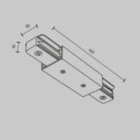 Conector I (drept) pentru șină aplicată Maytoni Unity Alb