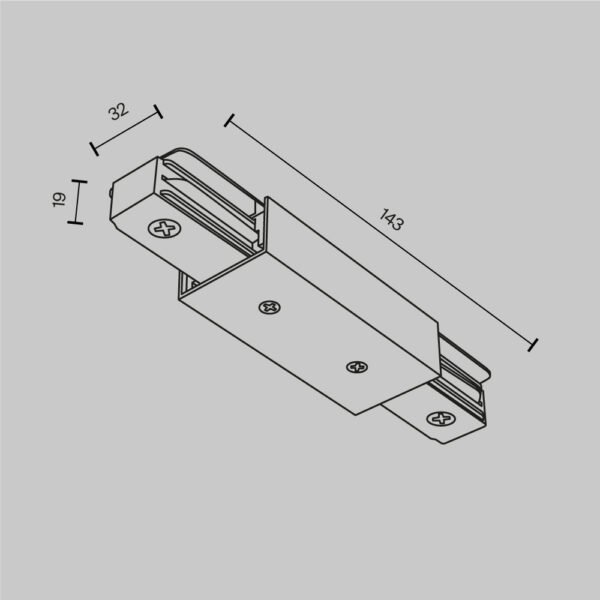 Conector I (drept) pentru șină aplicată Maytoni Unity Alb