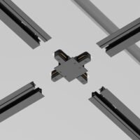 Conector X (în cruce) pentru șină încastrată Maytoni Unity Negru