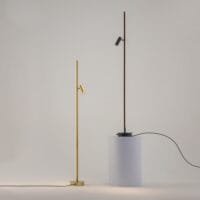 Lampadar LED dimabil Maytoni Thin 3000K 14W IP20 negru-auriu