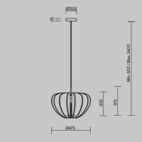 Pendul Maytoni Cambio E27 60W Gri deschis